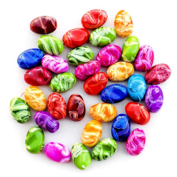 Mărgele decorative-oval sucit, mix 1,9cm