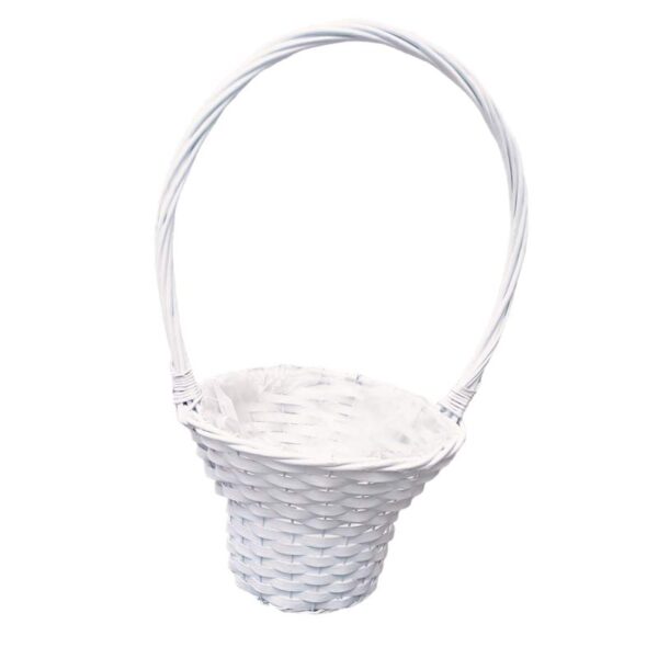 Coș nuiele cu toartă- Albă (51cm)