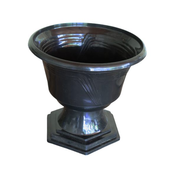 Ghiveci cu talpă- (plastic) NEGRU