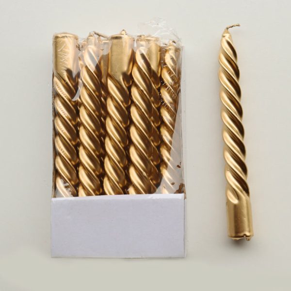 Lumânări metalizate spirale - AURIU (10/SET)