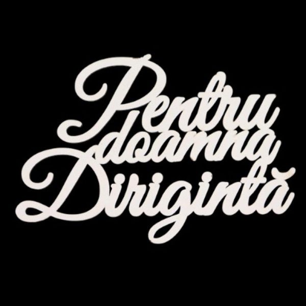 Mesaj lemn  (10cm) , Set/5 - ”Pentru doamna Dirigintă” (ALB)