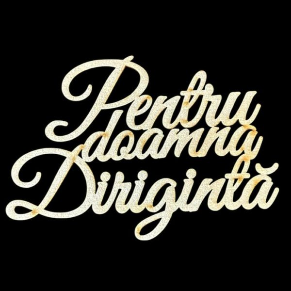 Mesaj lemn  (10cm) , Set/5 - ”Pentru doamna Dirigintă” (NATUR)