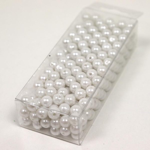 Mărgele 8mm- ALB (01)