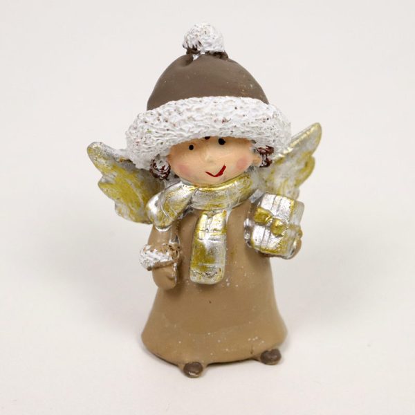 Fetiță ceramică 9 cm - Maro (cu cadou)