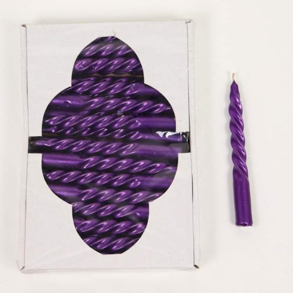 Lumânări spirale mici ,metalizate - MOV (30/SET) 11,5 cm