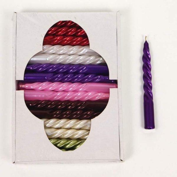 Lumânări spirale mici ,metalizate - MIX (30/SET) 11,5 cm