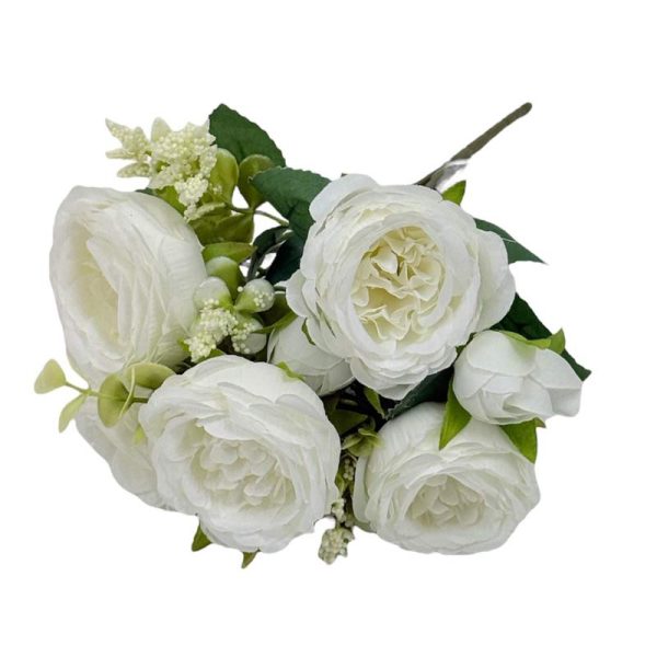 Buchet trandafir x5 - ALB