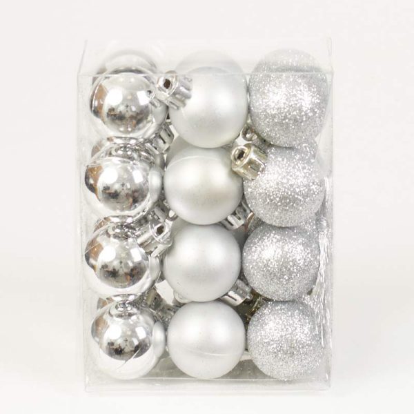 Globuri 24/SET 3cm - ARGINTIU