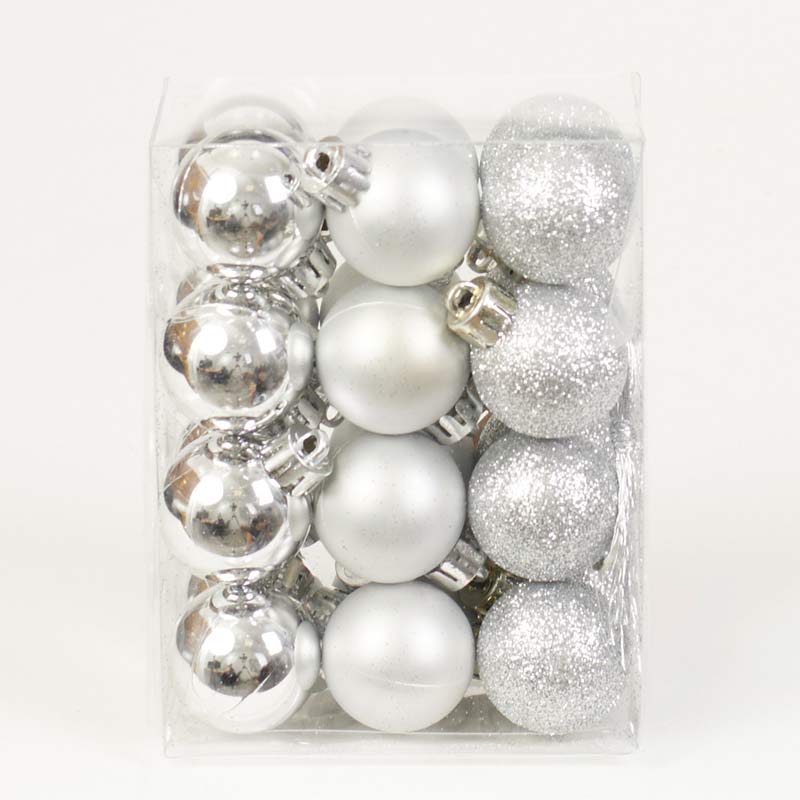Globuri 24/SET 3cm - ARGINTIU