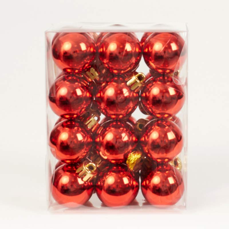 Globuri lucioase 24/SET 3cm - ROȘU