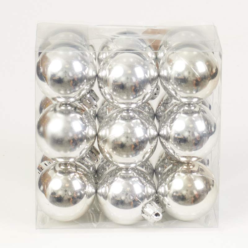 Globuri lucioase 18/SET 4cm - ARGINTIU