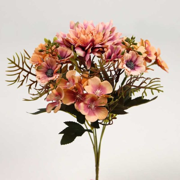 Buchet dalie/hortensie (x5 fire) - Roz AUTUMN