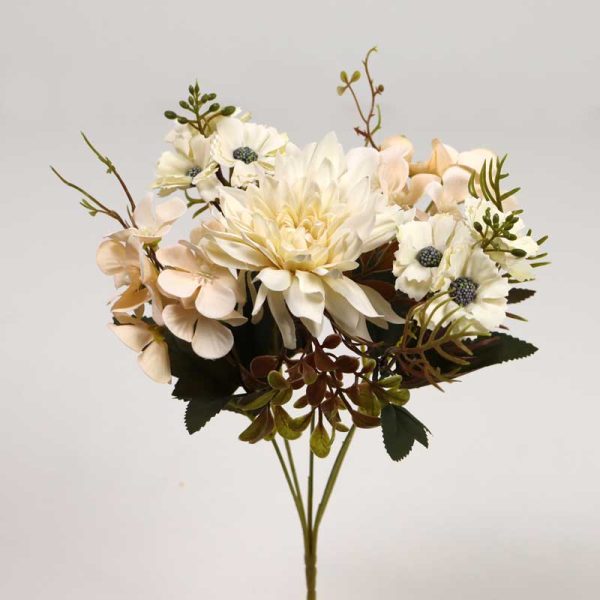 Buchet dalie/hortensie (x5 fire) - crem