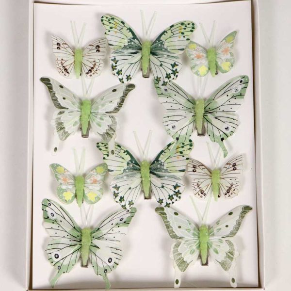 Fluturi decorativi 5-8 cm -MIX VERDE