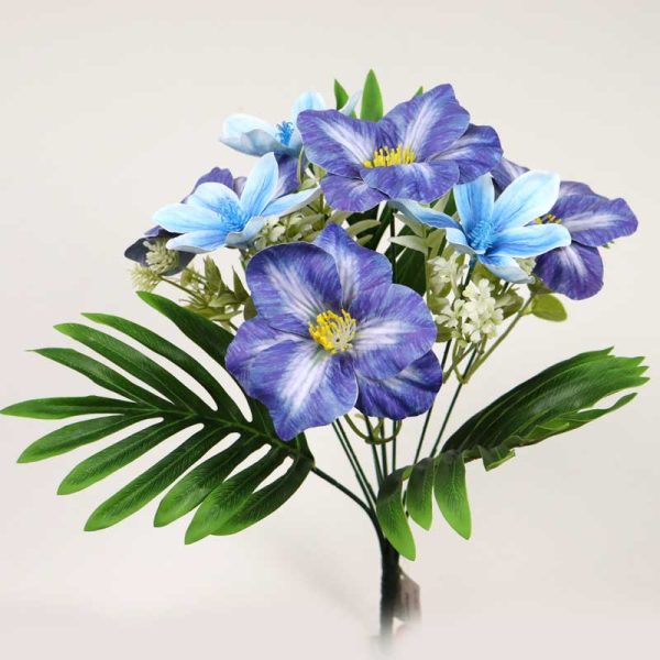 Buchet HIBISCUS Siliconat - ALBASTRU