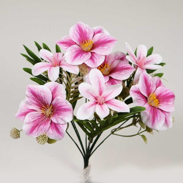 Buchet HIBISCUS Siliconat - ROZ / ALB