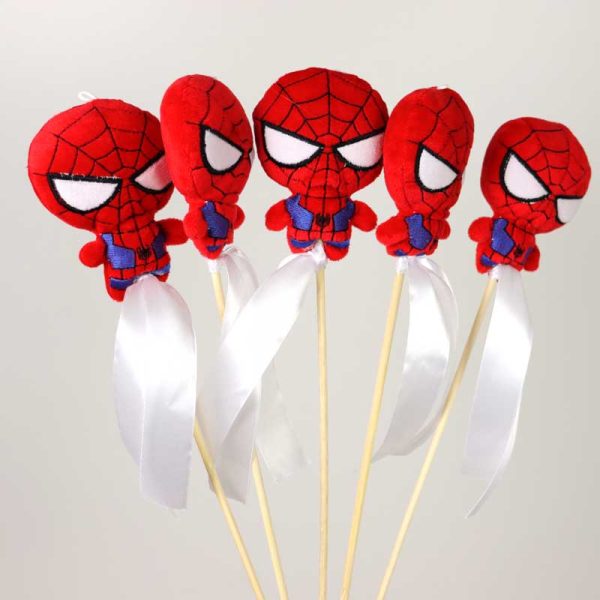 Decorațiuni pe băț  5buc/set -pluș SPIDER MEN