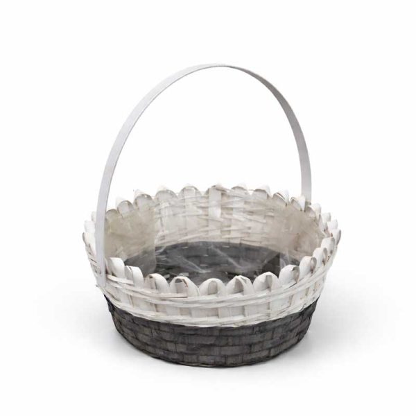 Coș de răchită în două tonuri