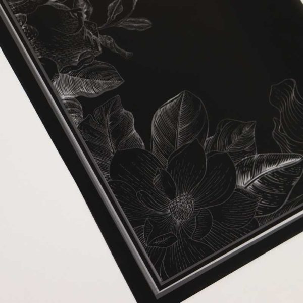 Folie - Negru cu model floare 20/set