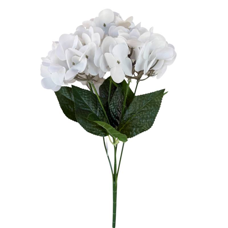 Buchet Hortensie Siliconat x5- ALB - imagine 2